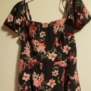 Black floral dress xl